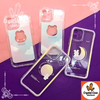 เคสมือถือนิ่มใสกันกล้อง 7+ Xr 11 12 12promax 13pro 13promaxซิลิโคน TPU ขอบเคสนูนพิมพ์ลาย