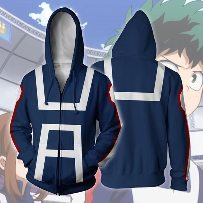 เสื้อกันหนาวพิมพ์ลาย My Hero Academia 3 D สำหรับผู้ชาย