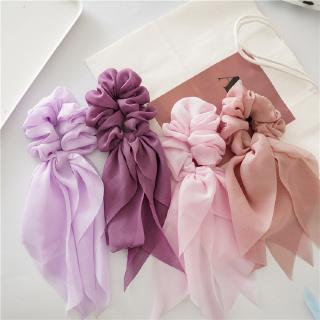 CICI ยางรัดผมโดนัท Chiffon Bow Tassel Hair Band Hair Rope