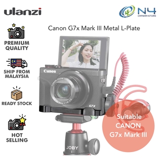 Uurig C-G7X Vlog L Plate สําหรับ Canon G7X Mark III โลหะ Vlogging Plate Mount พร้อม Cold Shoe สําหรับไมโครโฟนไฟ LED