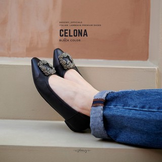 รองเท้าหนังแกะ รุ่น Celona "Black color" (สีดำ)