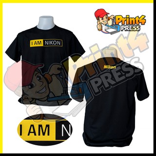 เสื้อยืดแขนสั้นคอกลมสีดำ NIKON Nikon shirt I AM NIKON T-shirt