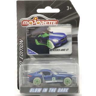 Majorette Mercedes Benz AMG GT no.1 - GITD Series - Dark Blue Color /Wheels D5SWG /scale 1/60 (3") Package with Card