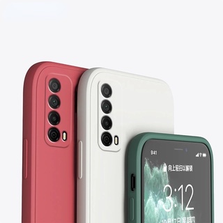 เคสซิลิโคนนิ่ม ขอบตรง สีพื้น สำหรับ Huawei Y7a Y6p Y5p Y9 Prime 2019 4G 5G 2021