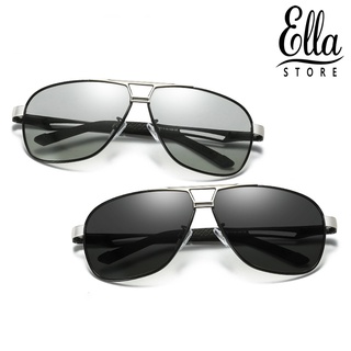 Ellastore123 แว่นตากันแดด เลนส์โพลาไรซ์ ป้องกันรังสียูวี UV400 กรอบโลหะ สําหรับผู้ชาย ขับรถ