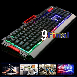 9FINAL K33 ชุดเมาส์ + Keyboard แบบมีสาย USB (Black Color) Wired LED Backlit  Ergonomic Usb Gaming