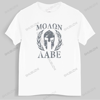 ถูกสุดๆขายดี เสื้อยืดผ้าฝ้าย พิมพ์ลายหมวกกันน็อค Spartan Molon Labe แฟชั่นฤดูร้อน สําหรับผู้ชาย