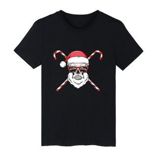 เสื้อยืดผ้าฝ้าย เสื้อยืดคริสต์มาสAlimoo Merry Christmas Unisex Cotton T-Shirt Short Sleeve Hip Hop Tops