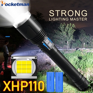 ไฟฉาย Xhp 110 Led Xlamp 26650 กันน้ําสําหรับตั้งแคมป์