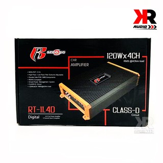 แอมป์ติดรถยนต์ R STRONG รุ่น R-11.4D ขับกลางแหลมแบบ 4 ชาแนล คลาสดี AMP CLASS D 4 CH กำลังขับ 800 วัตต์MAX แอมป์ขยายเสียง