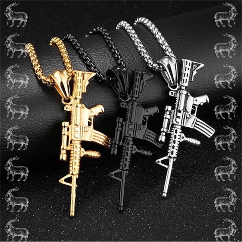 The Goats Dept - M4 Pubg Necklace Original / สร้อยคอผู้ชายและผู้หญิง Black Gold Silver Gold Black Mi