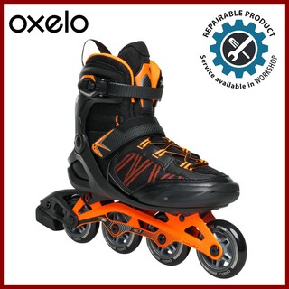 OXELO รองเท้าสเก็ต โรลเลอร์สเก็ต รองเท้าอินไลน์สเก็ต เพื่อการออกกำลังกาย รุ่น FIT500 (สีส้ม ACID)