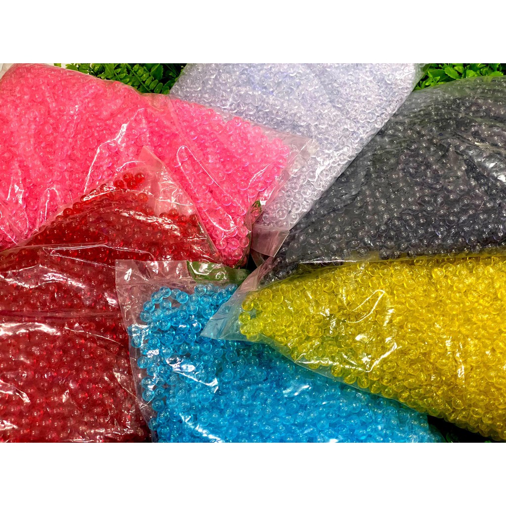 ลูกปัดพลาสติกทรงวงกลม สีใส 8มิล (1กก./ถุง)