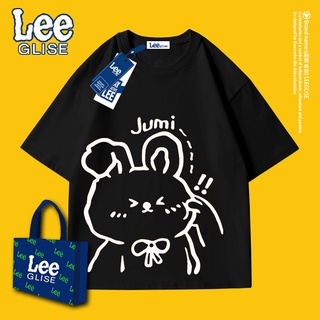 Leeglise|เสื้อยืดลําลอง แขนสั้น ระบายอากาศได้ดี พิมพ์ลายการ์ตูน แบบเรียบง่าย แฟชั่นฤดูร้อน สําหรับผู้ชาย และคู่รัก