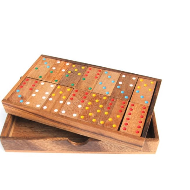 เกมส์โดมิโนใหญ่ Double Six Domino ของเล่นไม้ ของเล่นฝึกทักษะ เกมส์ไม้ฝึกสมอง