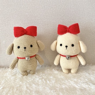 ตุ๊กตา ตุ๊กตาถักไหมพรม น้องหมา สูง 8 นิ้ว งานฝีมือ handmade โครเชต์ Crochet