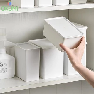 OKUMI_SHOP กล่องพลาสติกอเนกประสงค์ ใส่ผงซักผ้า ตัวหนีบเสื้อผ้า กล่องจัดระเบียบ