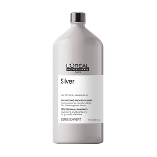 Loreal  Silver Violet Dyes + Magnesium Shampooing 1500 ml.   แชมพูลอรีอัล สำหรับผมโทนสีเทา หม่น  สำหรับผมที่ผ่านการฟอกสี