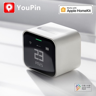 Qingping เครื่องตรวจจับอากาศ Lite Retina หน้าจอสัมผัส Ips Pm2.5 Mi Home Work พร้อม Apple Homekit