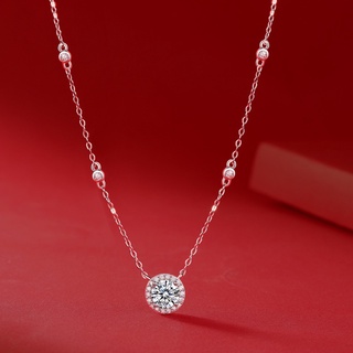 GC Real moissanite diamond pendant necklace with GRA certificate Platinum plated S925 silver women collarbone chain necklace