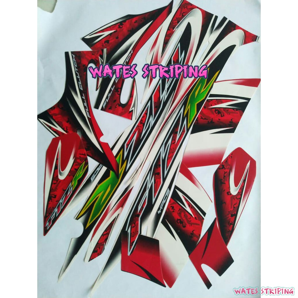 MERAH Yamaha f1zr fizr fisr f1z R f1s R fiz R fis R 2005 สีแดง PREMIUM สติกเกอร์แถบรถจักรยานยนต์