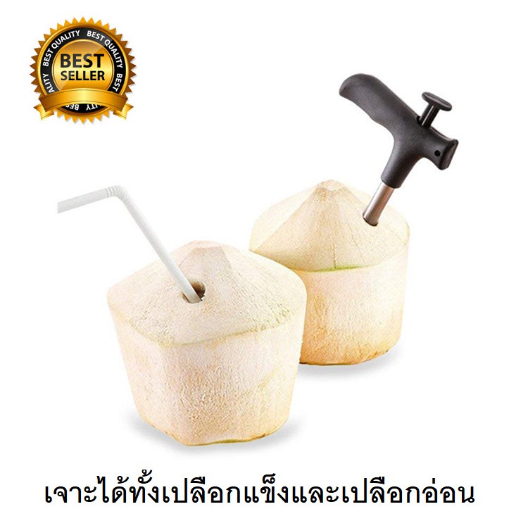 HOMEBERG อุปกรณ์เจาะมะพร้าว ที่เจาะมะพร้าว ที่เปิดมะพร้าว ที่เจาะมะพร้าว ผ่า เจาะ มะพร้าว แบบแหลม เจาะมุมกว้าง