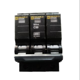 ลูกเซอร์กิต เบรกเกอร์ 3 โพล 50แอมป์(MCB)สแคร์ ดี หรือ ชไนเดอร์#Miniature circuit breaker3P 50A(MCB)Square D &amp; Schneider