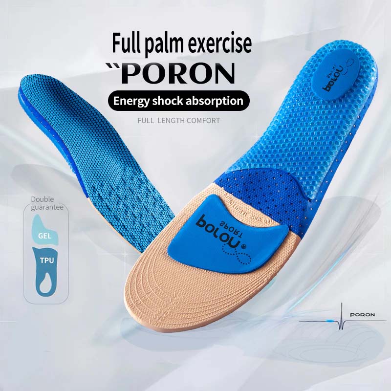 Poron Insole USA แผ่นเสริมรองเท้า ซัพพอร์ตแรงกระแทก สำหรับ เดิน-วิ่ง ออกกำลังกาย เล่นกีฬา Shock Absorption Breathable