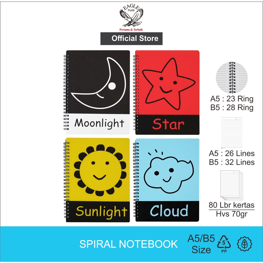 TOMEX Spiral Notebook / Notebook Diary Spiral Notebook A5 / B5 80 แผ่น