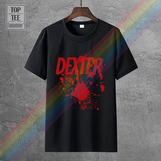 เสื้อยืดผ้าฝ้ายพิมพ์ลาย ใหม่ เสื้อยืดผ้าฝ้าย 100% พิมพ์ลาย Dexter Tv Series Blood Spatter Halloween Acniac20Fahjmm80 สํา