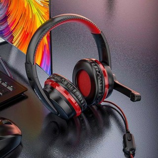 Hoco W103 /W21 แบบพกพาสายหูฟังเล่นเกม Over-ear สเตอริโอเพลงกีฬาชุดหูฟังพร้อมไมโครโฟน (แท้100%)