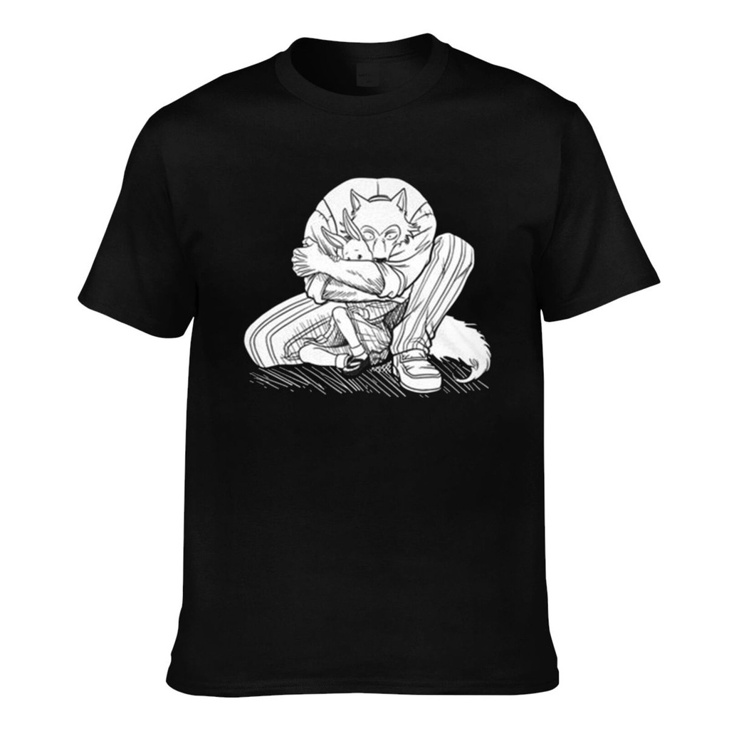 Essential Slim Beastars Wolf Tops เสื้อยืดผ้าฝ้ายผู้ชาย