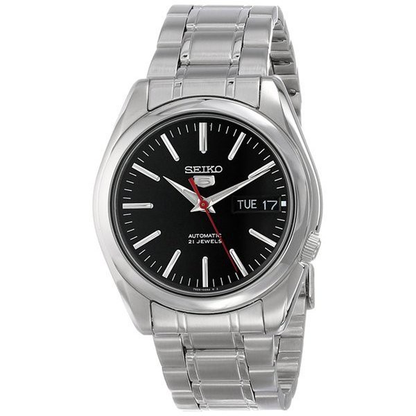 SEIKO 5 Automatic Men's Watch สีเงิน/สีดำ สายสแตนเลส รุ่น SNKL45K1