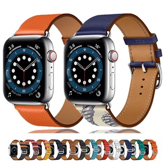 สายนาฬิกาข้อมือหนัง สําหรับ Apple watch band 44 มม. 40 มม. 45 มม. 41 มม. 38 มม. 42 มม. iWatch series 5 4 3 6 se 7