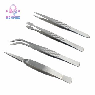 🌙4Pcs/Set Precision Tweezers Stainless Steel Thick Electronics Forceps