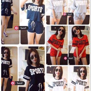 Set Top +shorts 
เสื้อ + กางเกงขาสั้น
ดีไซน์ sport girl 
ผ้า : cotton เนื้อดี