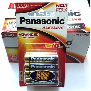 ถ่าน Panasonic Alkaline AAA กล่อง 48 ก้อน แพค 8 ก้อน x6 แพค