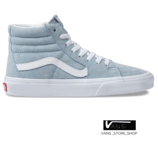 VANS SK8HI PIG SUEDE BLUE FOG TRUE WHITE SNEAKERS สินค้ามีประกันแท้