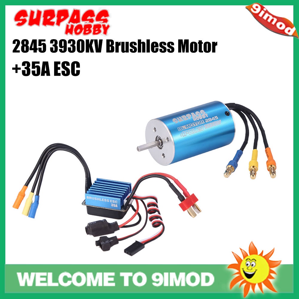 SURPASS HOBBY 2845 3930KV มอเตอร์ไร้แปรงถ่านเซนเซอร์พร้อม ESC แบบไม่มีแปรง 35A