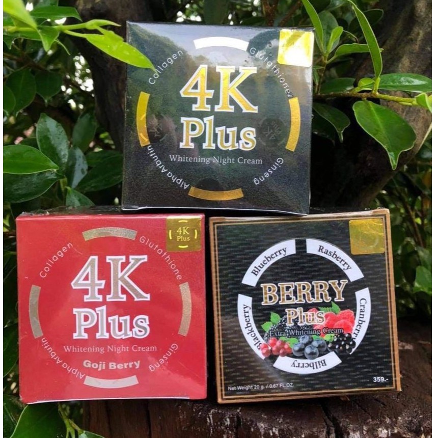 ครีม 4k plus goji berry plus extra q-nic care 4เคพลัส ไวท์เทนนิ่งไนท์ครีม แป้ง4kplus 4k plus BB cream