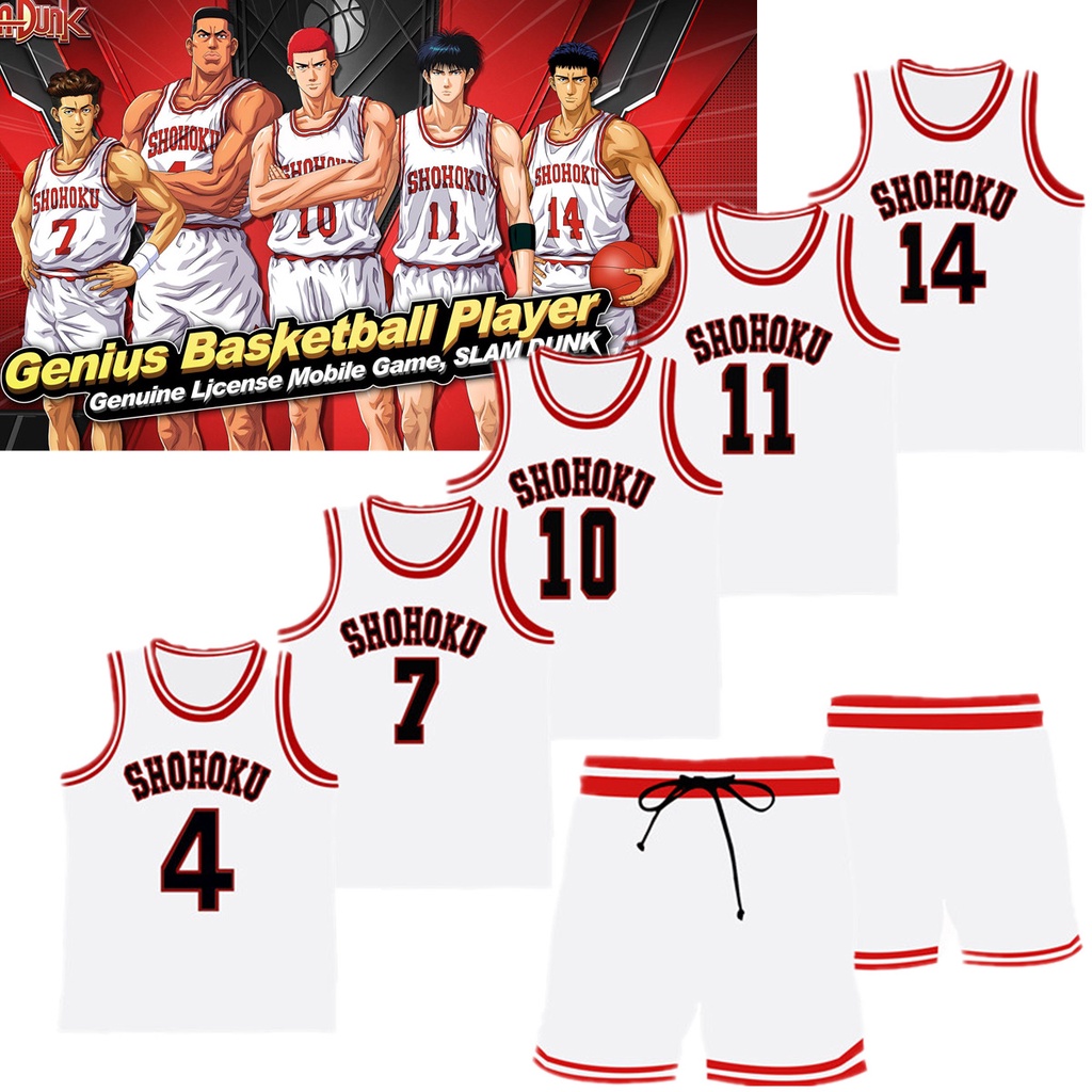 เสื้อกีฬาบาสเก็ตบอล และกางเกงขาสั้น ระบายอากาศได้ดี ลายการ์ตูนอนิเมะ Slam Dunk Jersey แฟชั่นฤดูร้อน สําหรับผู้ชาย 2021