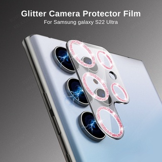 Diamond Glitter Camera Lens Tempered Glass Protector Cover For Samsung S22 Ultra Case Sumsung Samung S 22 Ultra Plus Coque Funda