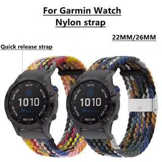 สายนาฬิกาข้อมือไนล่อน แบบปลดเร็ว สําหรับ Garmin Fenix 7 7 Pro Garmin Instinct 2 2X Forerunner 965 955 945 255 Fenix 7X 7X Pro Fenix 6 6X Fenix 5 Fenix 5X Plus Fenix 3 Fenix 3HR