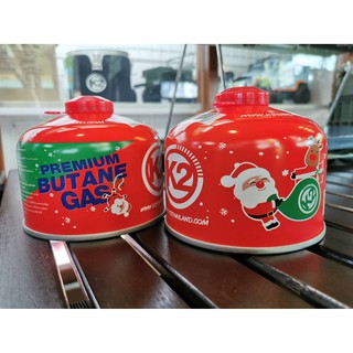แก๊สกระป๋อง แก๊สซาลาเปา K2 Premium Butane Gas 230 กรัม (ลาย Chrismas) by Jeep Camping