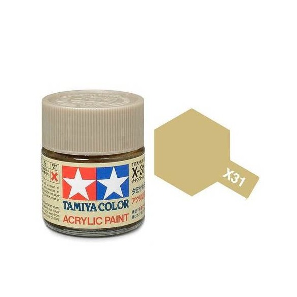 สีสูตรน้ำ TAMIYA X-31 Titanium Gold (10 ml)