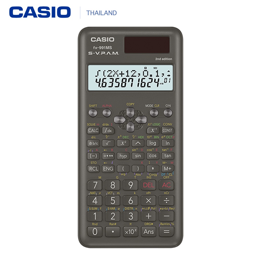 CASIO รุ่น FX-991MS 2nd edition เครื่องคิดเลขวิทยาศาสตร์  ของแท้ 100% ของใหม่ Casio fx-991MS 2nd Edi