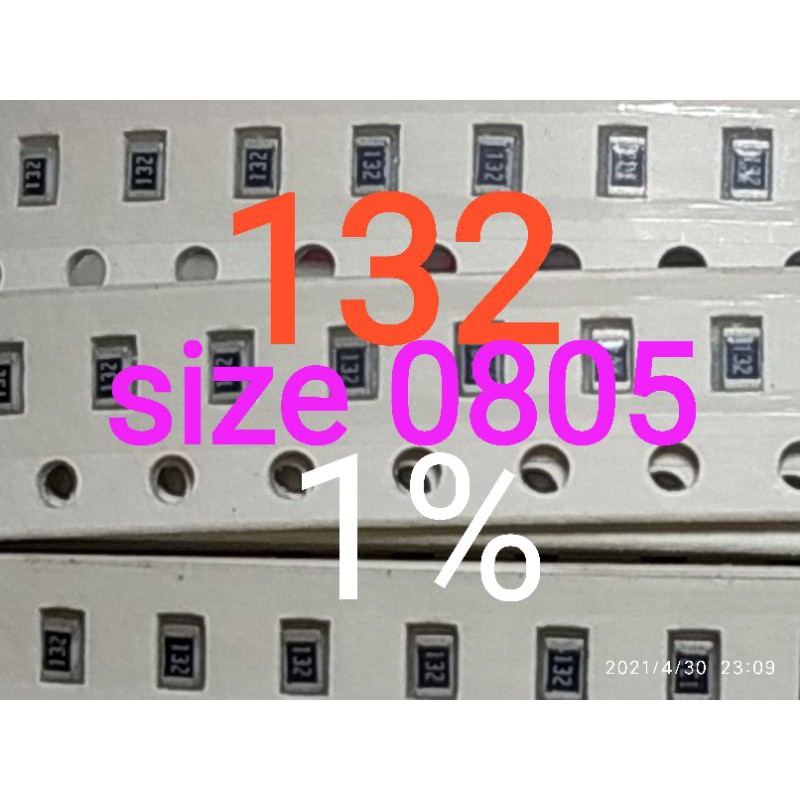 10 ชิ้น ตัวต้านทานชิป smd 132 ขนาด 0805 1.3kohm 1.3 kohm