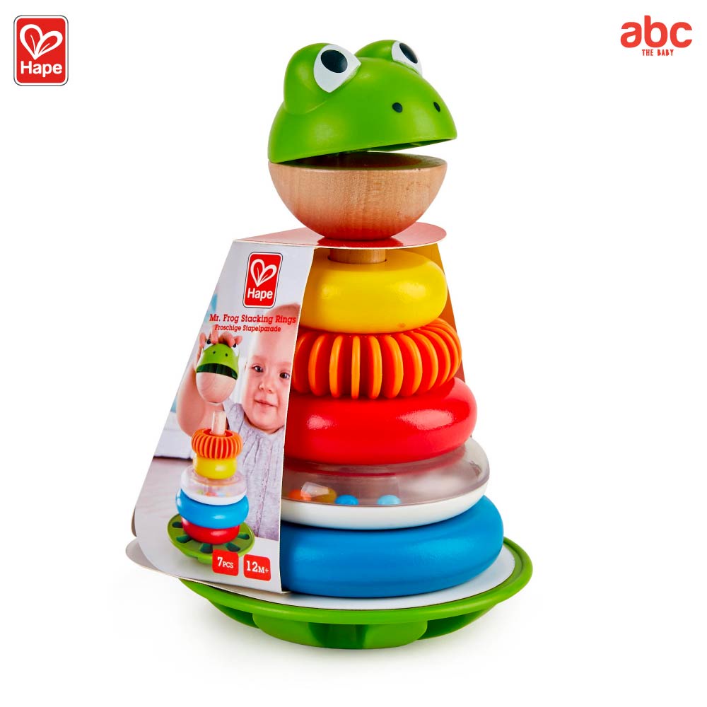Hape - Mr. Frog Stacking Rings มิสเตอร์ฟร็อกเรียงลำดับ 12M+ รูปที่ 5