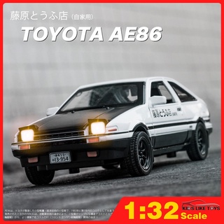 Klt โมเดลรถยนต์โลหะ 1:32 Lnitial D Toyota AE86 ของเล่นสําหรับเด็ก