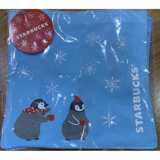 Starbucks  Xmas 2019 Bag กระเป๋าสตาร์บัคส์คริสต์มาส สีฟ้าลายเพนกวิน